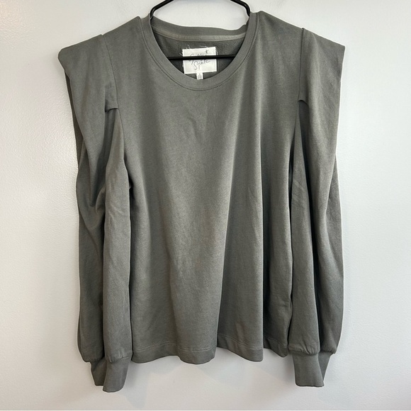 Grey State Cindy Puff Shoulder Long Sleeve Pullover Nightfall Sweatshirt Size 4 - Picture 1 of 11